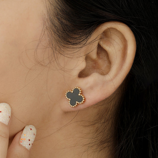 Midnight Clover Studs