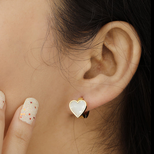 Lustrous Heart Studs