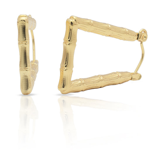 Golden Bamboo Hoop Earrings