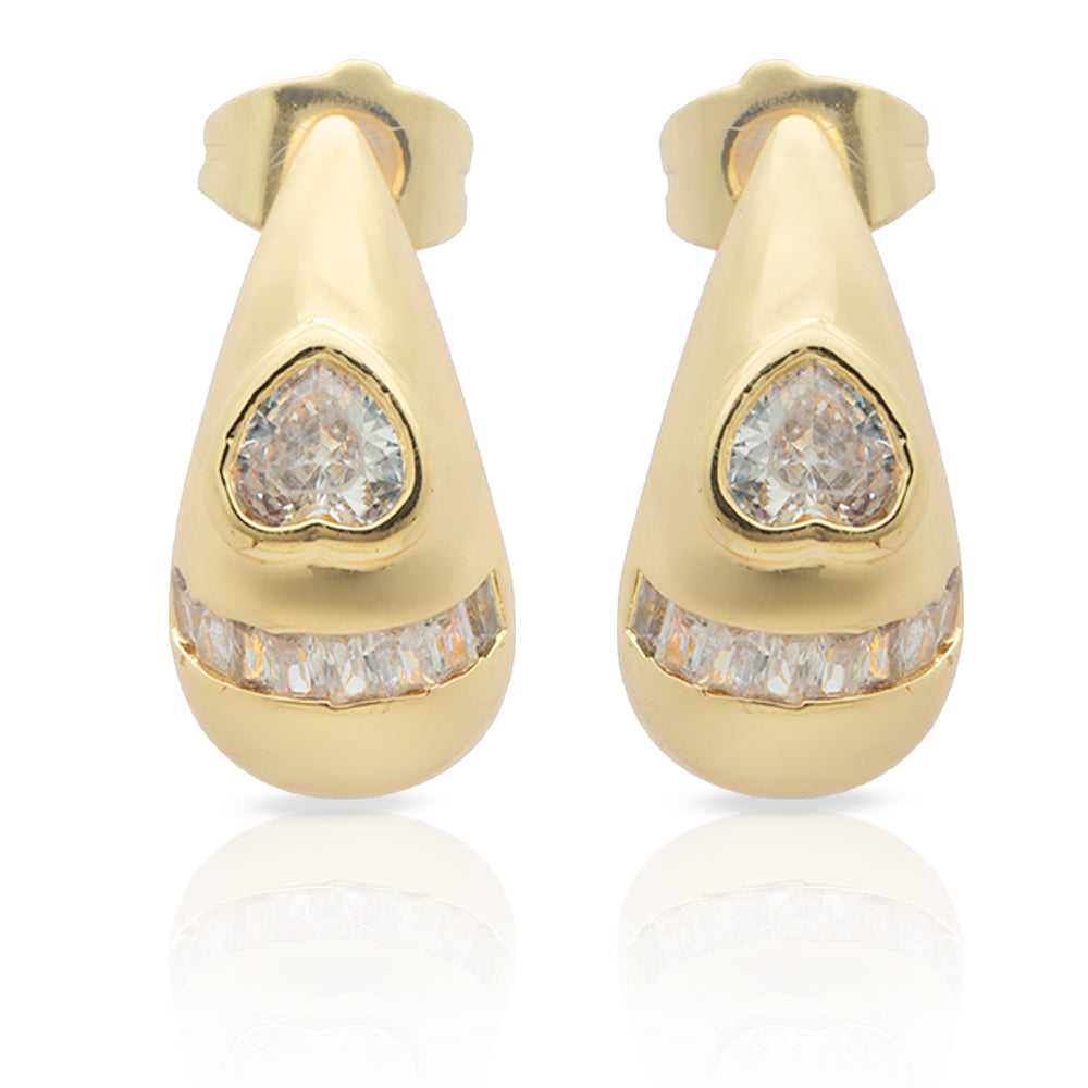 Smiling Heart Stud Earrings