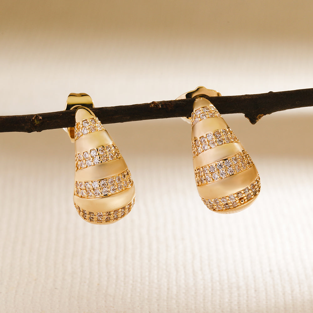 Golden Glimmer Drop Earrings
