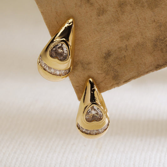 Smiling Heart Stud Earrings