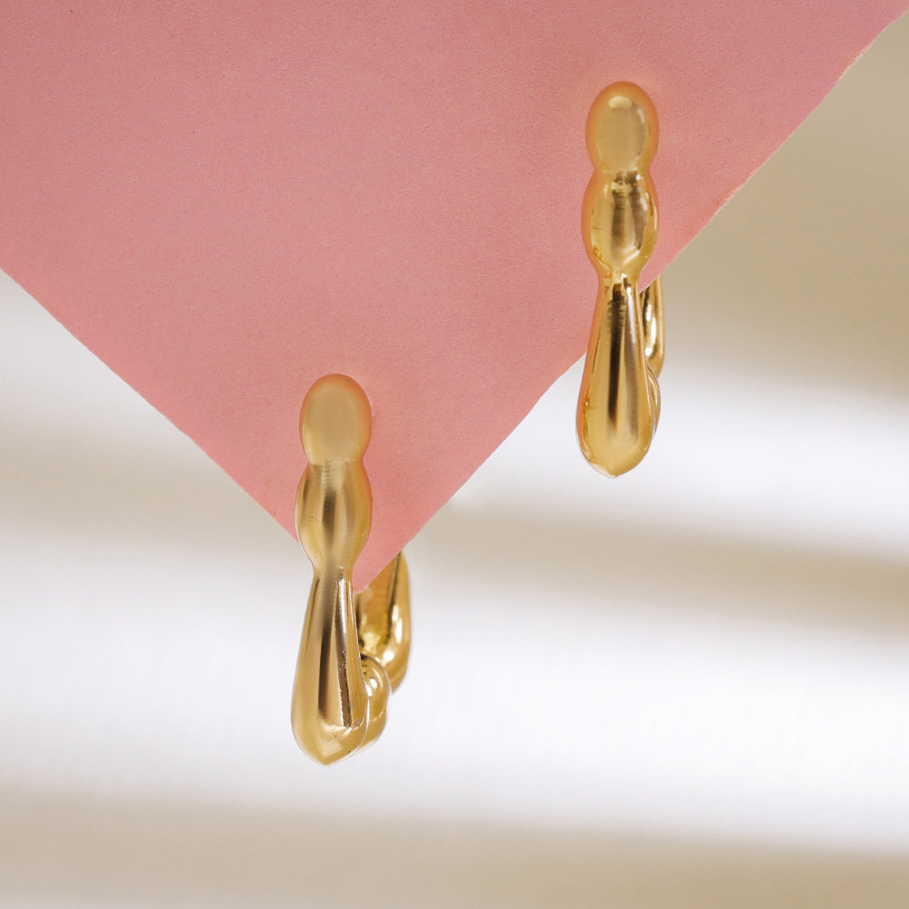 Golden Bamboo Hoop Earrings