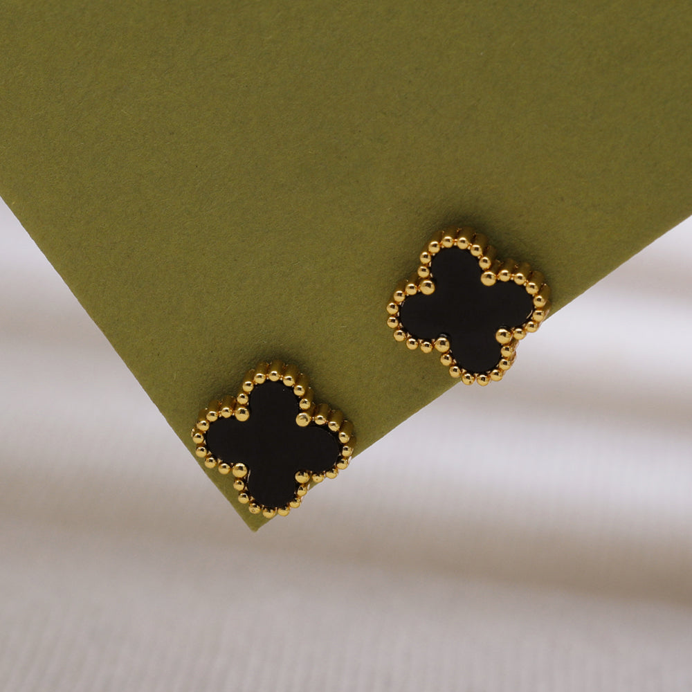 Midnight Clover Studs