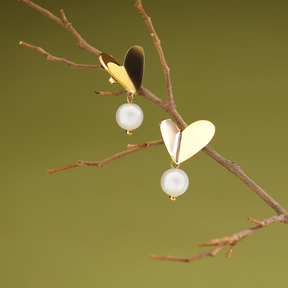 Golden Heart Pearl Drops