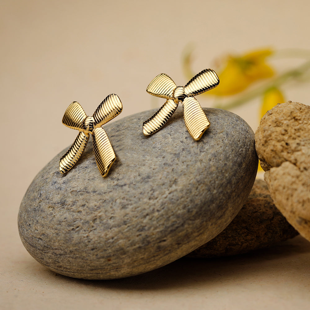 Gold Ribbon Earrings