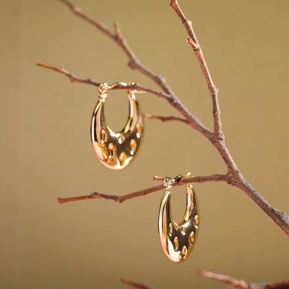 Golden Wave Dome Earrings