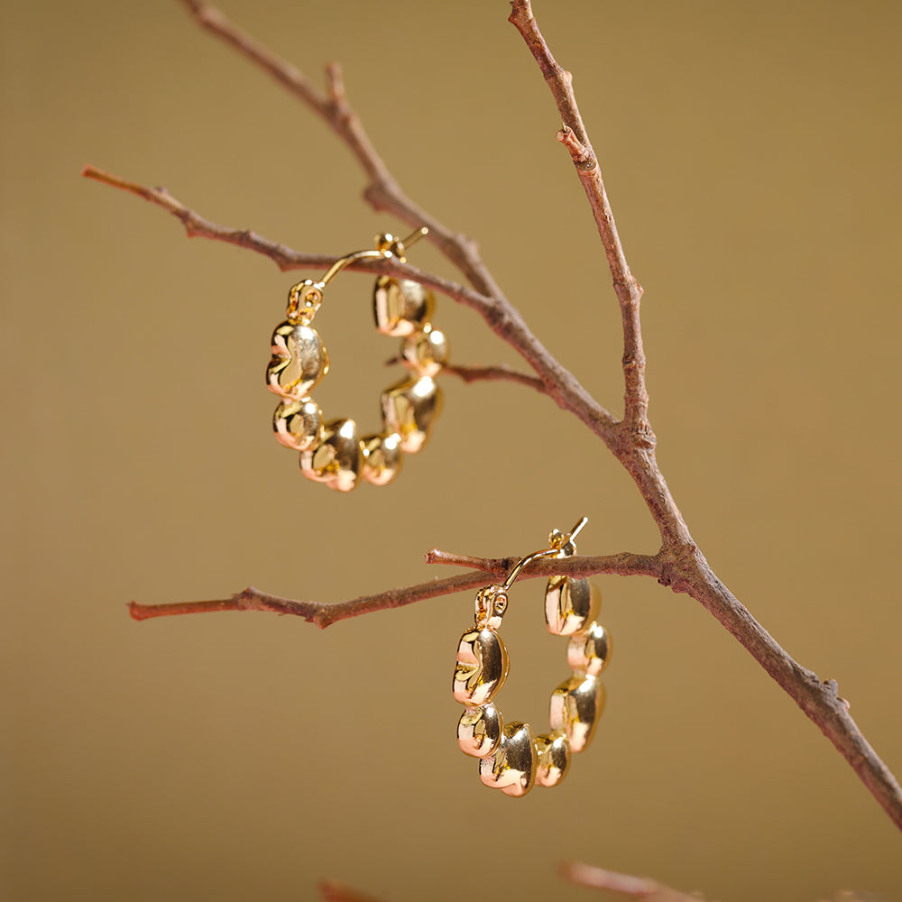 Golden Hearts Hoop Earrings