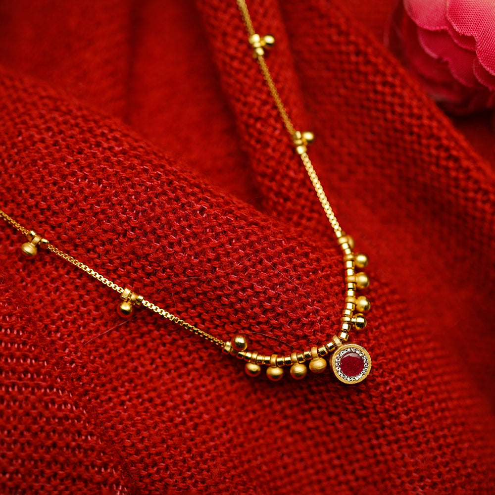 Ornate Ruby Drops Necklace
