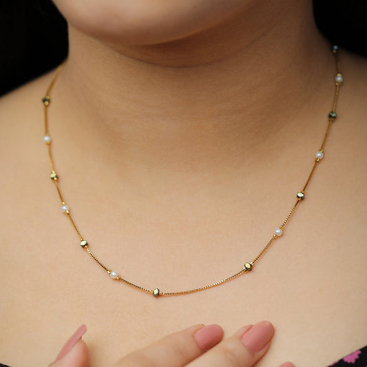 Pearled Cube Necklace