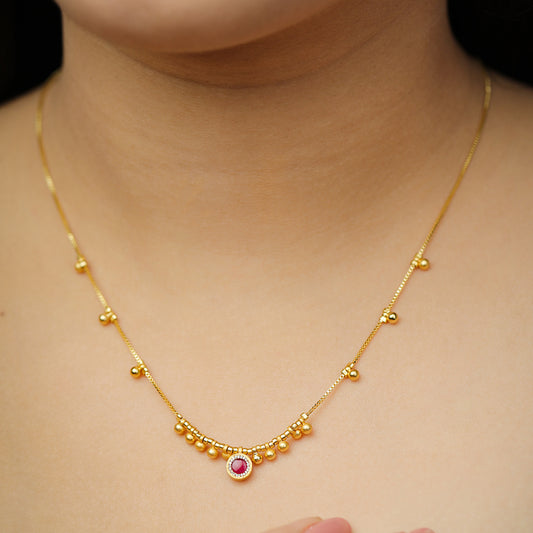 Ornate Ruby Drops Necklace