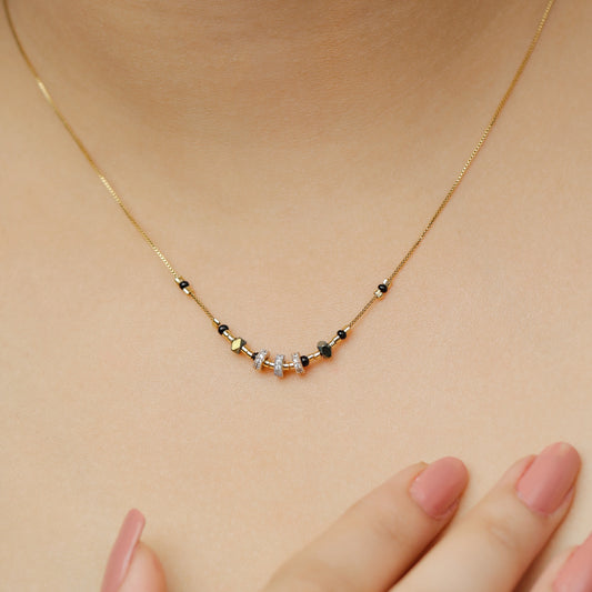 Mysterious Cubes and Pearls Necklace