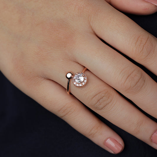 Radiant Rose Halo Ring