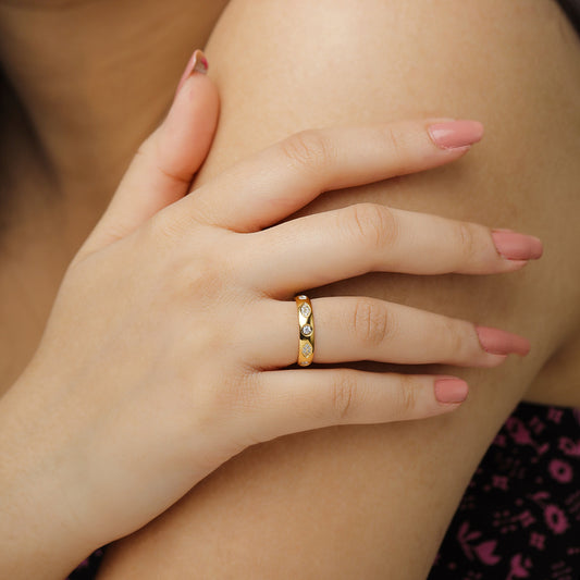 Elegant Dot Bloom Ring