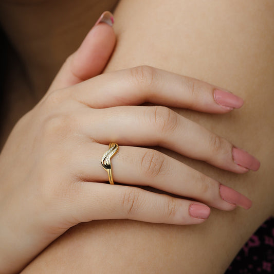 Golden Wave Ring