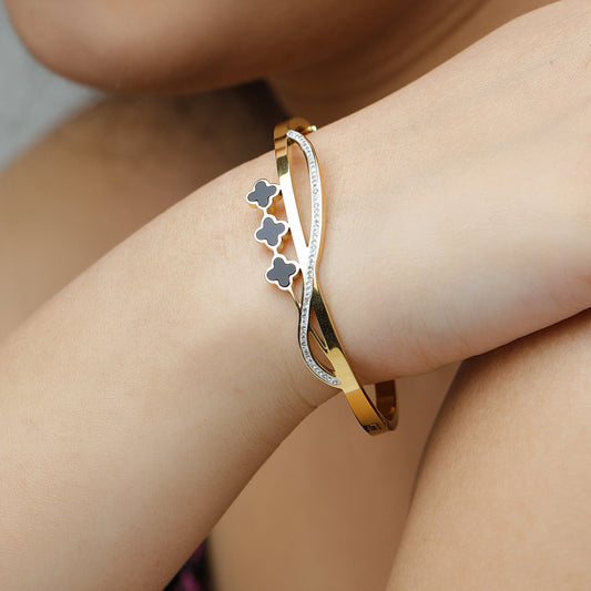 Midnight Clover Charm Kada