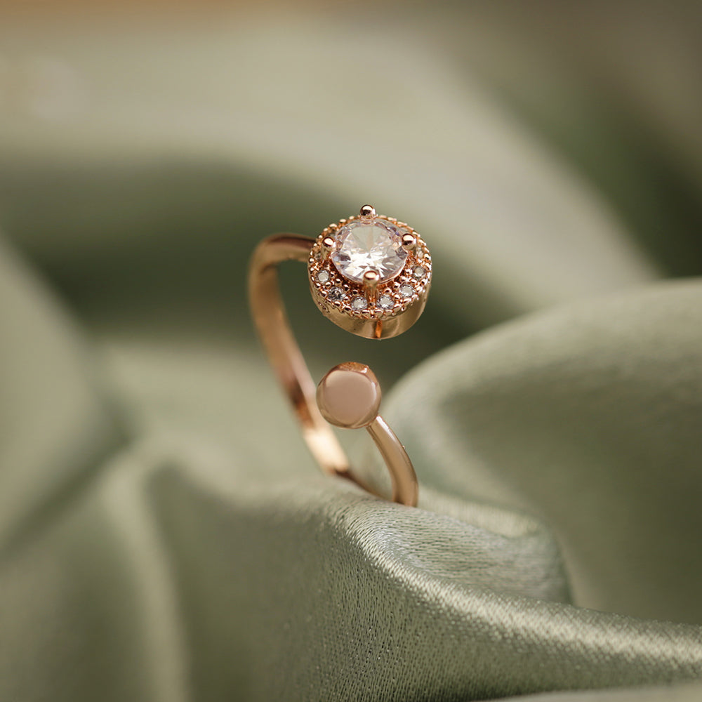 Radiant Rose Halo Ring