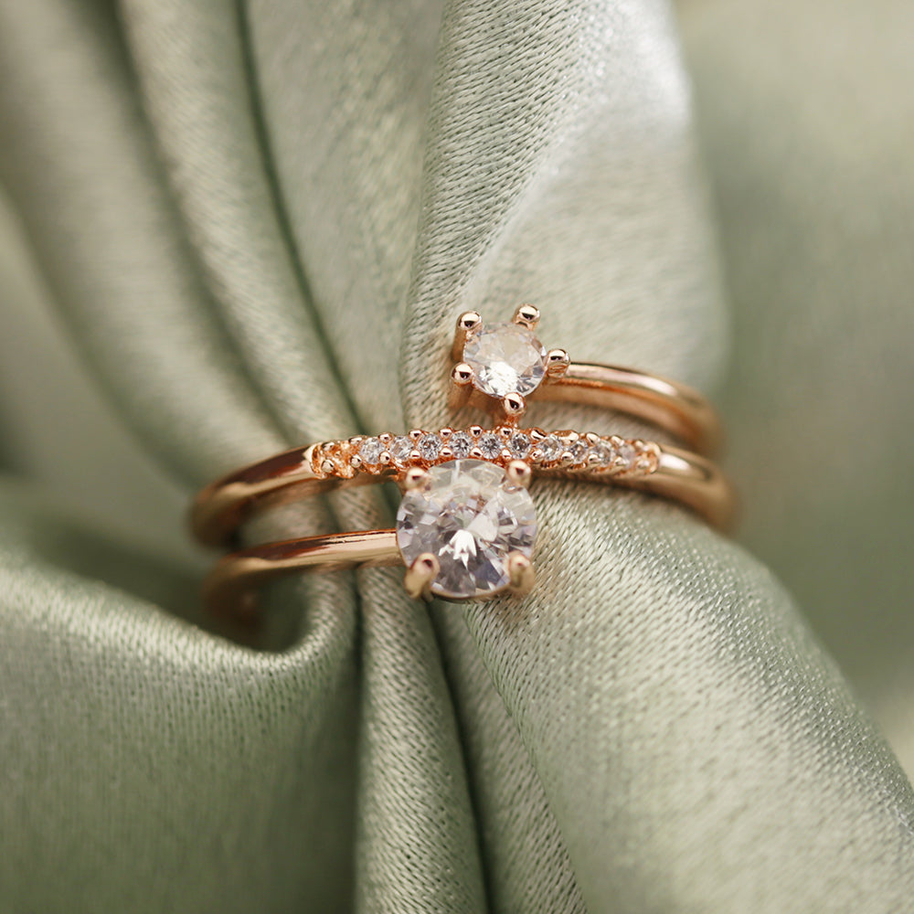 Rose Gold Double Pearl Ring