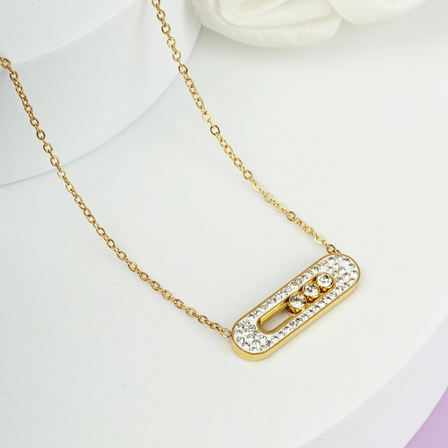 Sparkling Slider Necklace