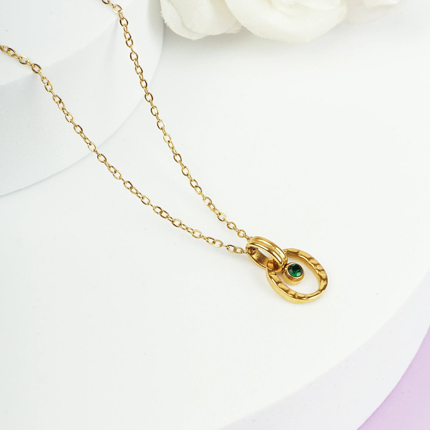 Emerald Halo Necklace