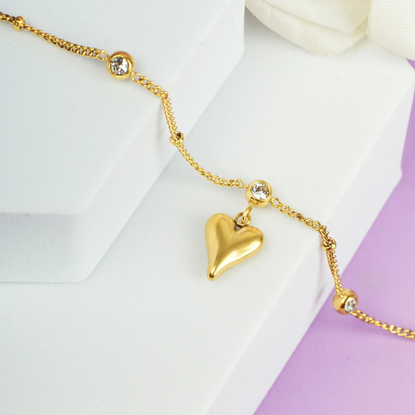 Aurora Heart Pendant Bracelet
