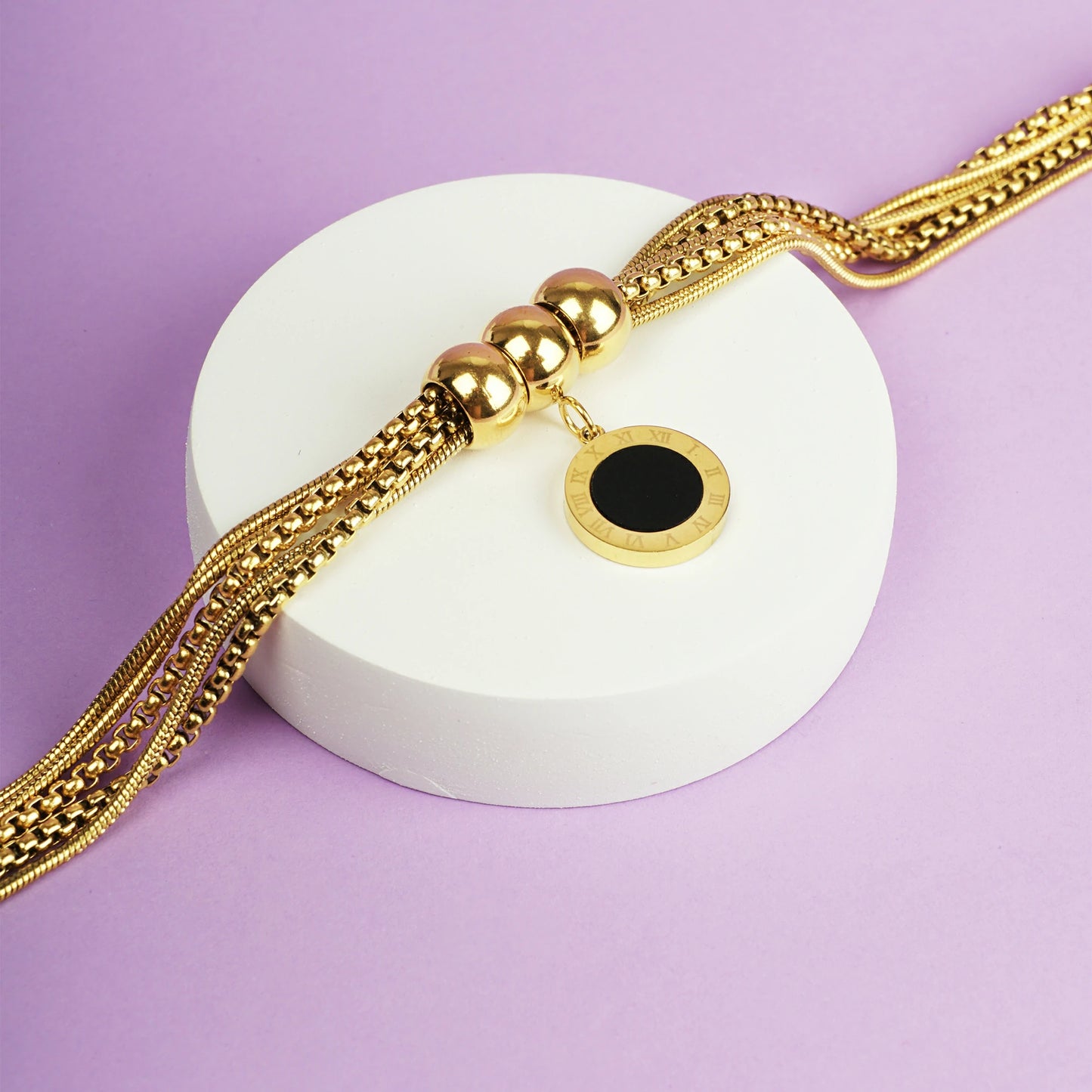 Golden Roman Charm Bracelet