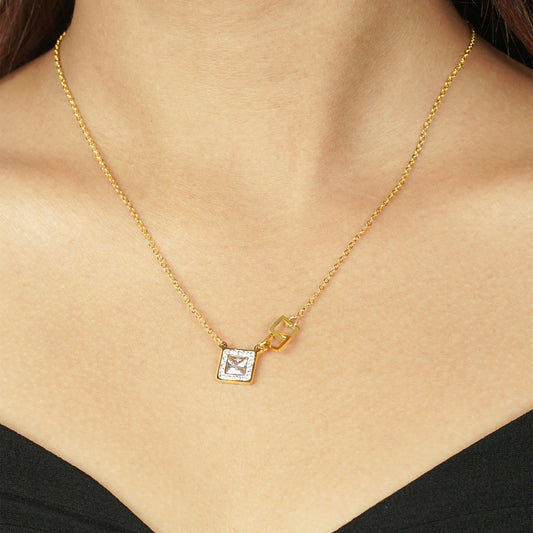 Golden Geometric Sparkle Necklace