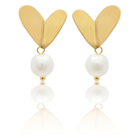 Golden Heart Pearl Drops