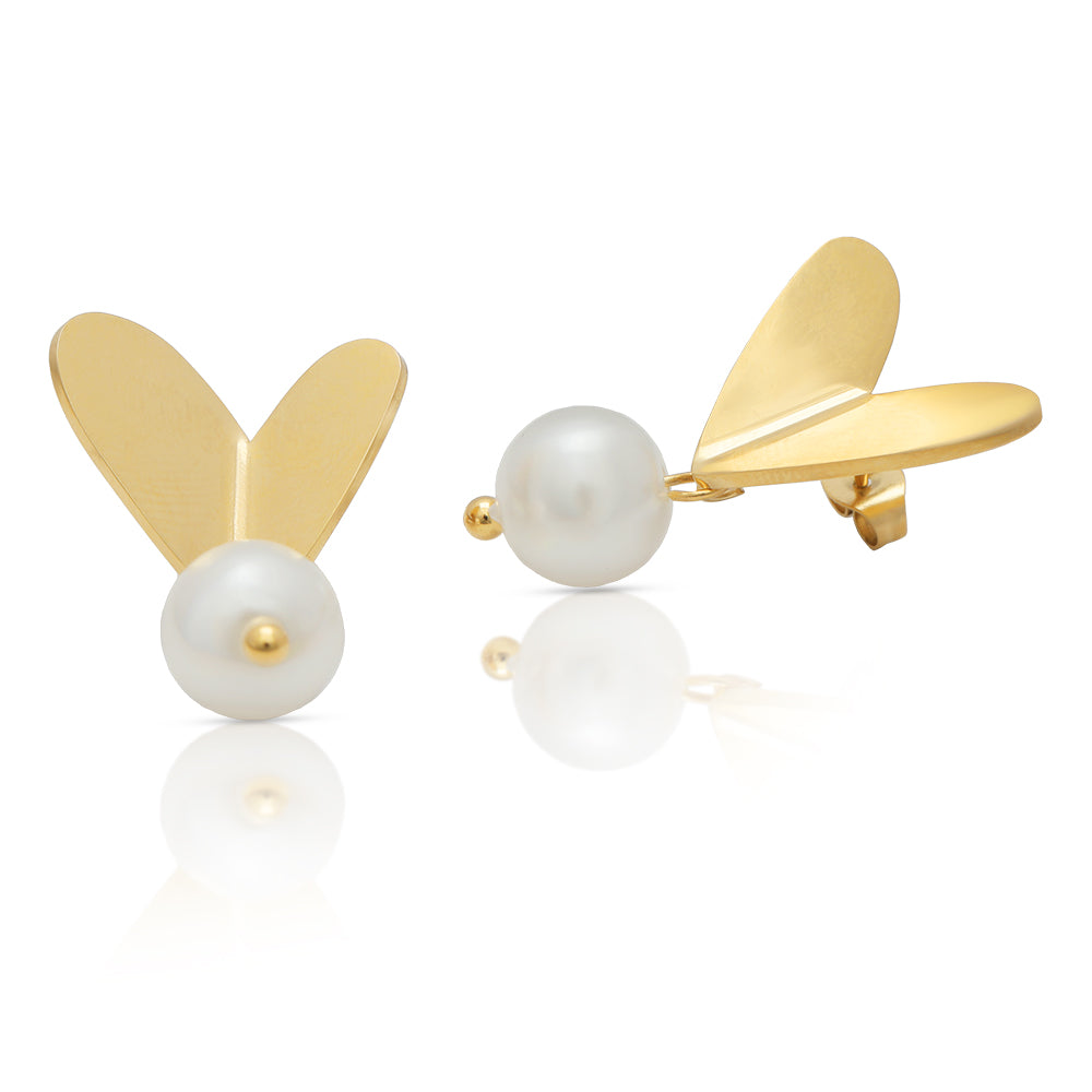 Golden Heart Pearl Drops