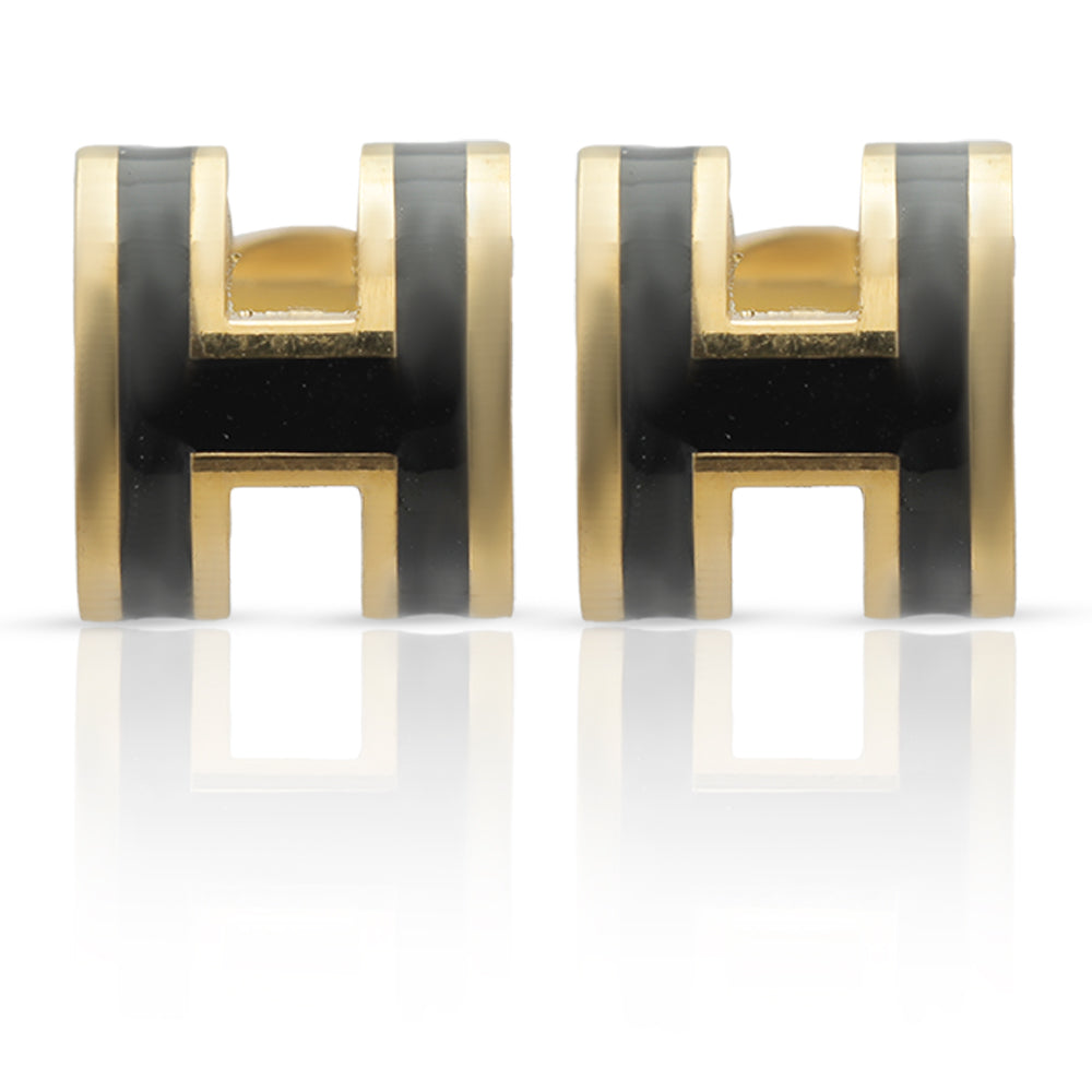Bold H Charm Studs