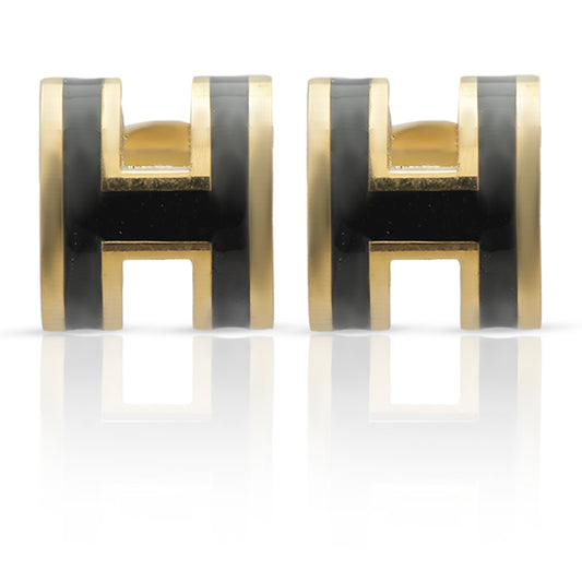 Bold H Charm Studs