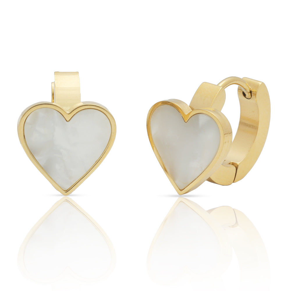 Lustrous Heart Studs