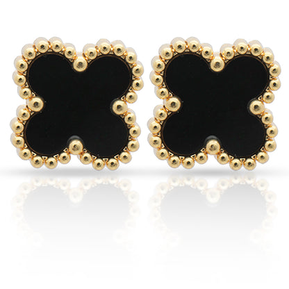 Midnight Clover Studs