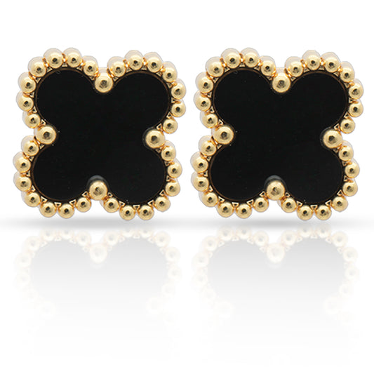 Midnight Clover Studs
