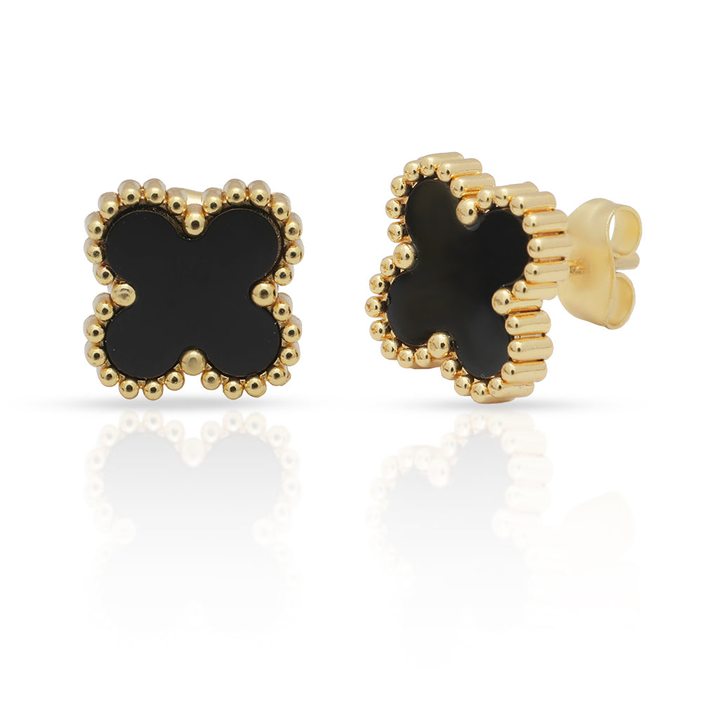Midnight Clover Studs