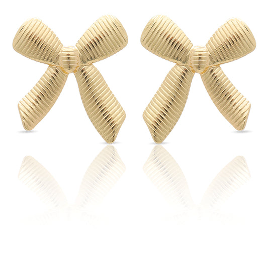 Gold Ribbon Earrings