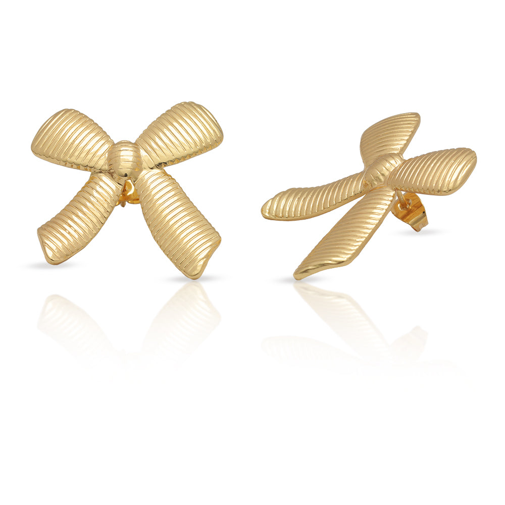Gold Ribbon Earrings