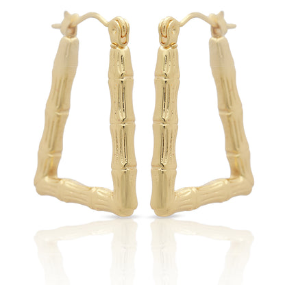 Golden Bamboo Hoop Earrings