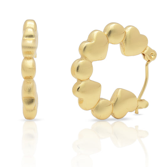 Golden Hearts Hoop Earrings