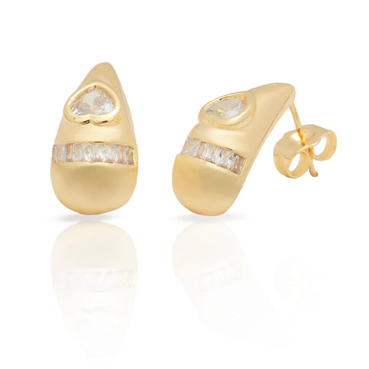 Smiling Heart Stud Earrings