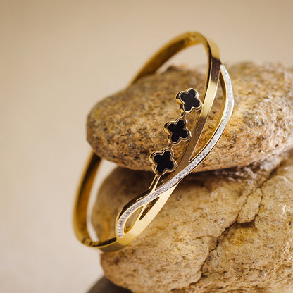 Midnight Clover Charm Kada