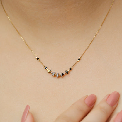 Mysterious Cubes and Pearls Necklace