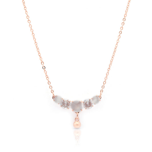 Rose Quartz Cascade Necklace