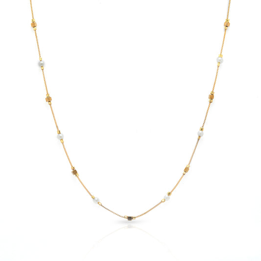 Pearled Cube Necklace