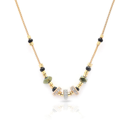 Mysterious Cubes and Pearls Necklace