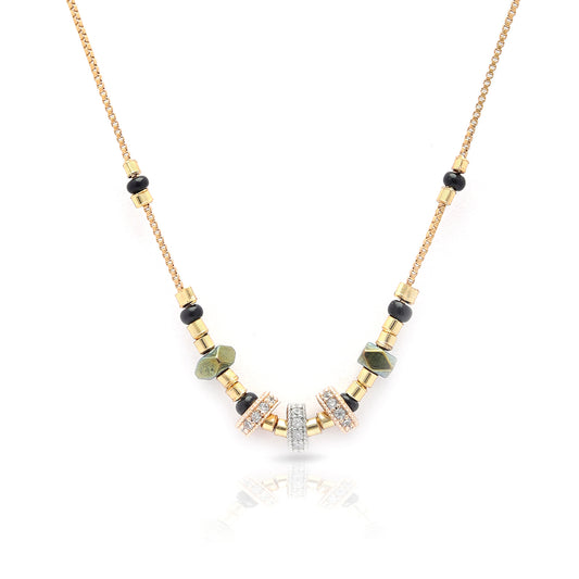 Mysterious Cubes and Pearls Necklace