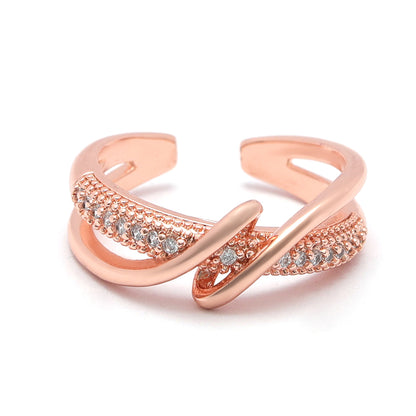 Rose Elegance Crossover Ring