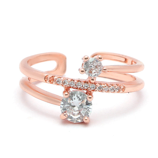 Rose Gold Double Pearl Ring