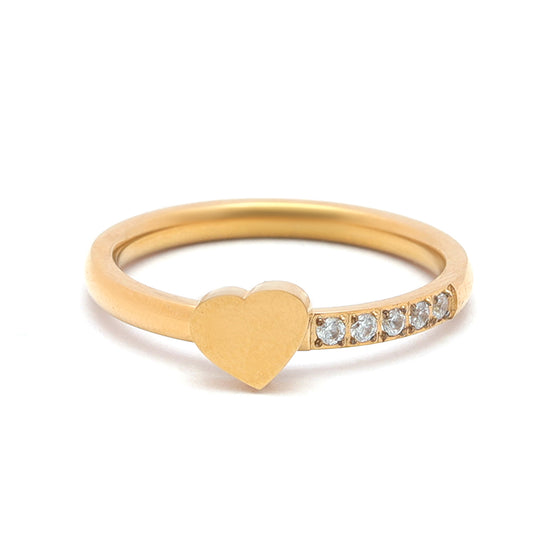 Golden Heart Whisper Ring