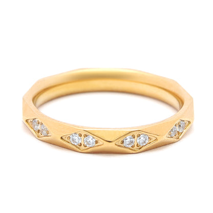 Faceted Gleam Diamond Ring